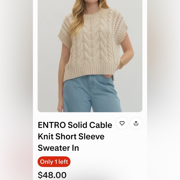 Entro oatmeal large Cable Knit Sweater - Picture 3 of 7